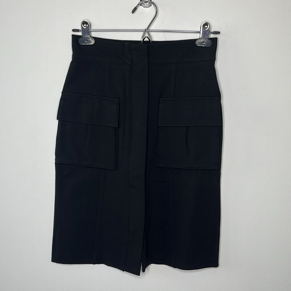 Diane von Furstenberg Stretch Zip Front Cargo Pocket Midi Skirt Sz 2